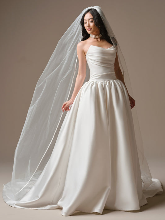 1/4" Satin Ribbon Edge Veil